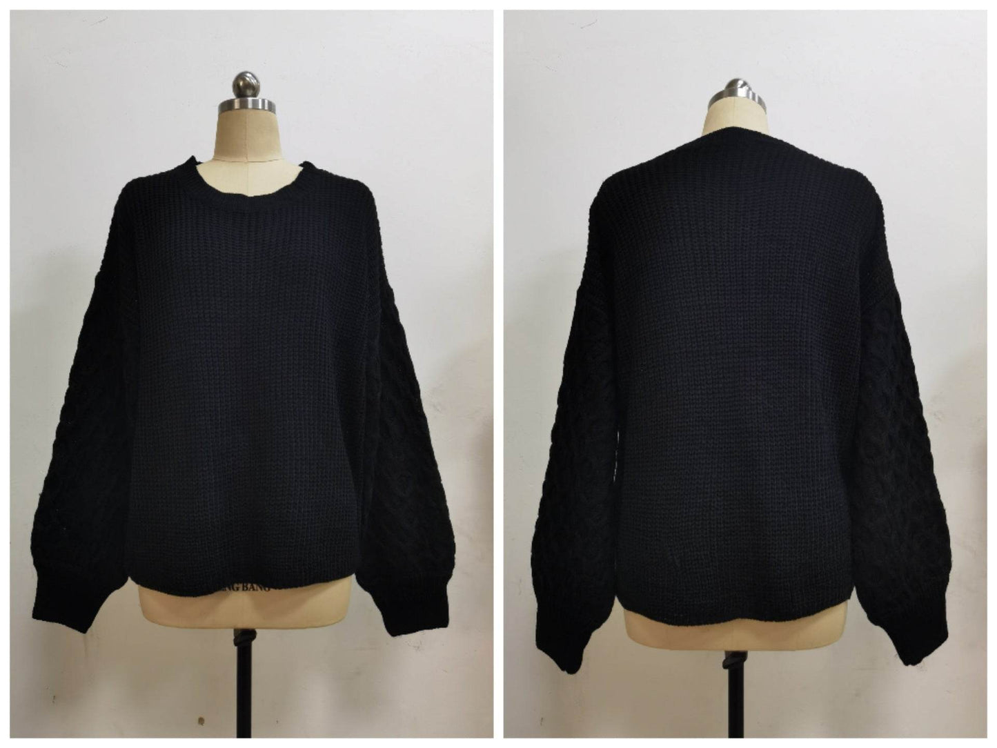 Cozy Pullover Knitting Round Neck Sweaters - Stylish Lantern Sleeve Design - Buy Center