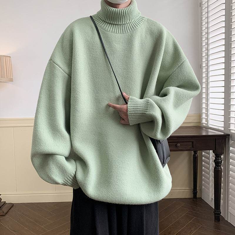 Solid Color Loose Pullover Sweater for Men - Comfy Long Sleeve Style - Buy Center