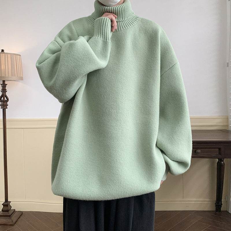 Solid Color Loose Pullover Sweater for Men - Comfy Long Sleeve Style - Buy Center
