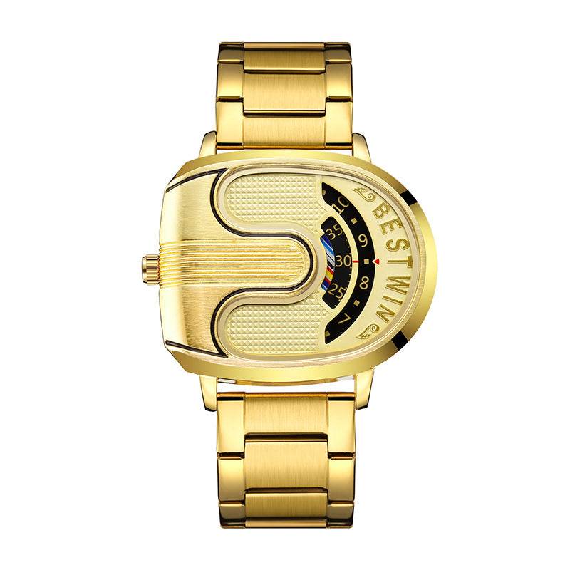 Men's U-Shaped Fashion Watch - Quartz Movement & 30m Waterproof Design - Buy Center