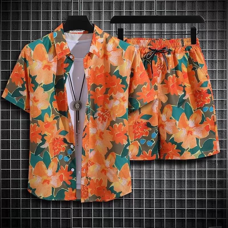 Men's Quick-Drying Floral Beach Suit - Loose Fit, Stylish Summer Set - Buy Center