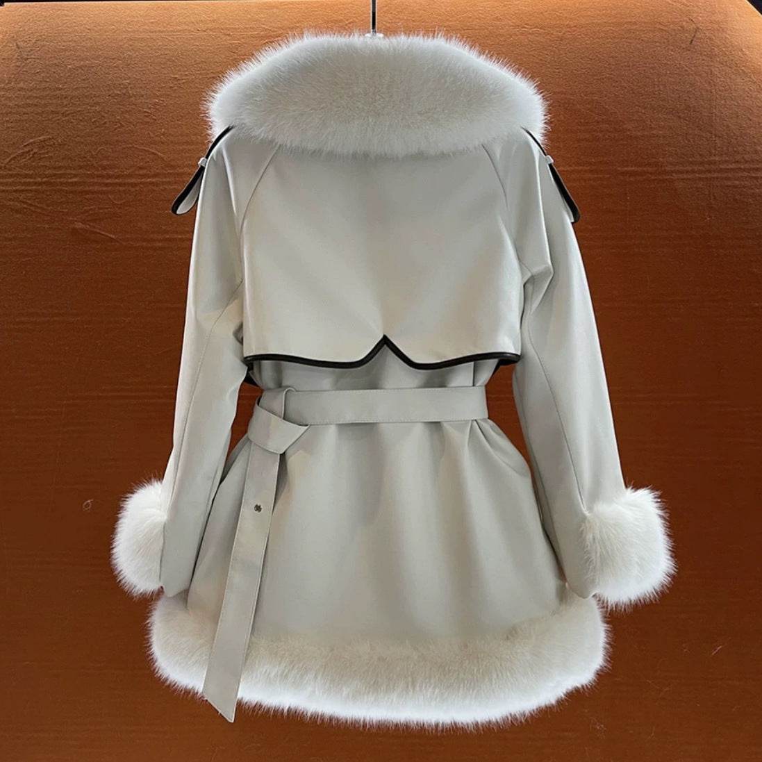 Elegant Big Fur Collar Coat - Luxurious Faux Fur Winter Wear for Women - Buy Center