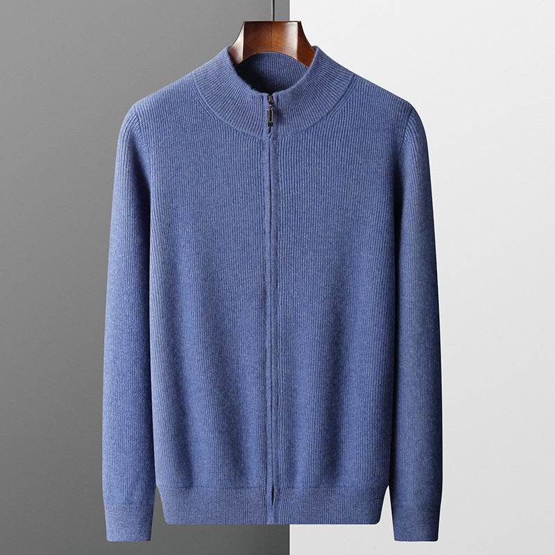 Buycenter Men's Half Turtleneck Wool Cardigan - Stylish Winter Sweater - Buy Center