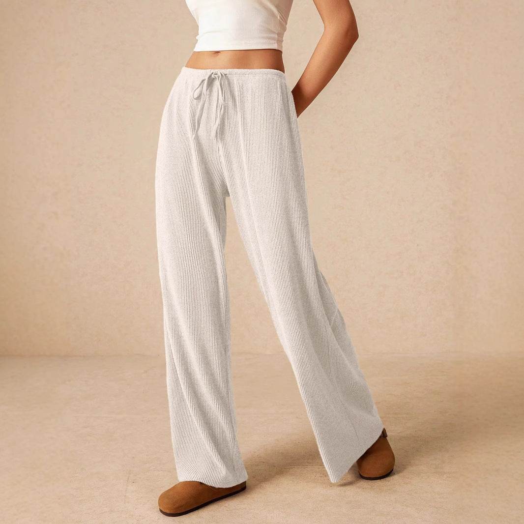 Women's Lace-Up Wide Leg Pants - Fashionable Fit in 4 Chic Colors - Buy Center