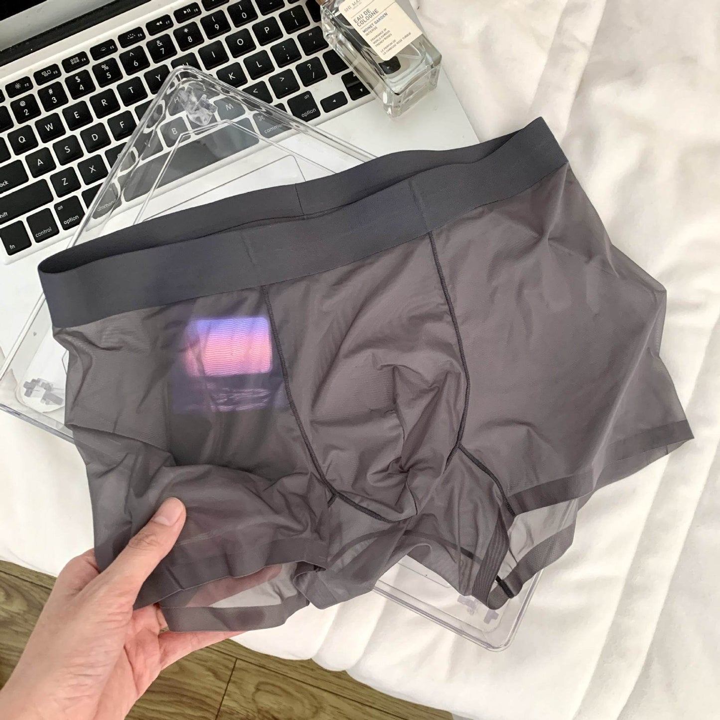 Men's Seamless Ultra-Thin Boxers - 20D Ice Silk, Quick-Drying Comfort - Buy Center