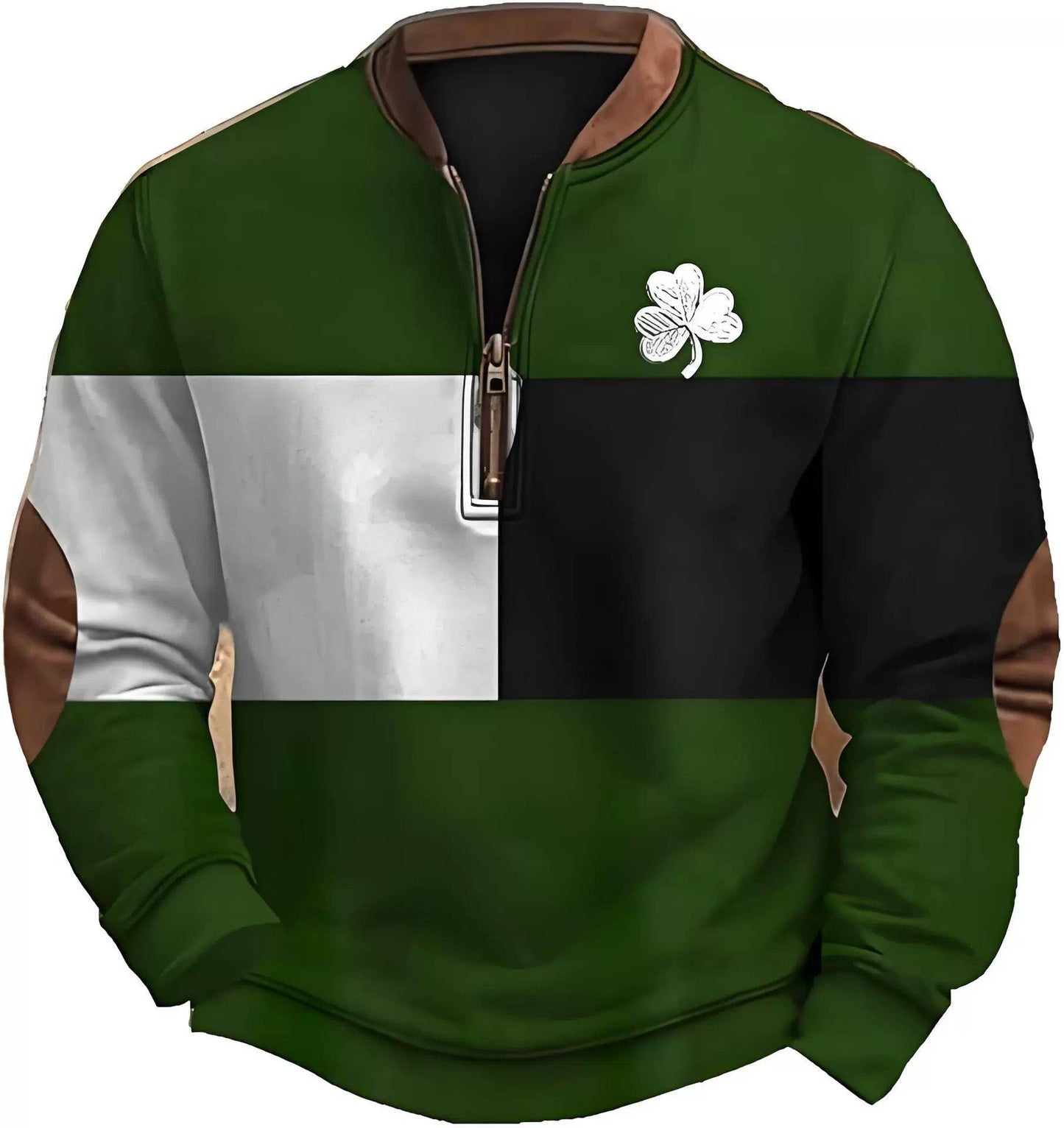 Trendy 3D Digital Printing Half-Zip Sweatshirt for Men - Stylish Comfort - Buy Center