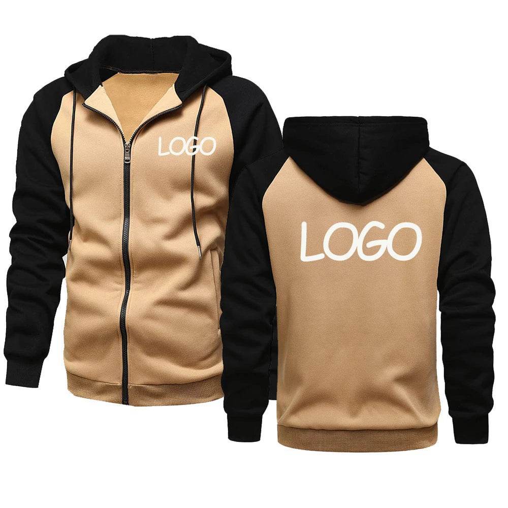 Custom Brand Logo Casual Hoodie - Men's & Women's Fleece Zip Sweatshirt - Buy Center