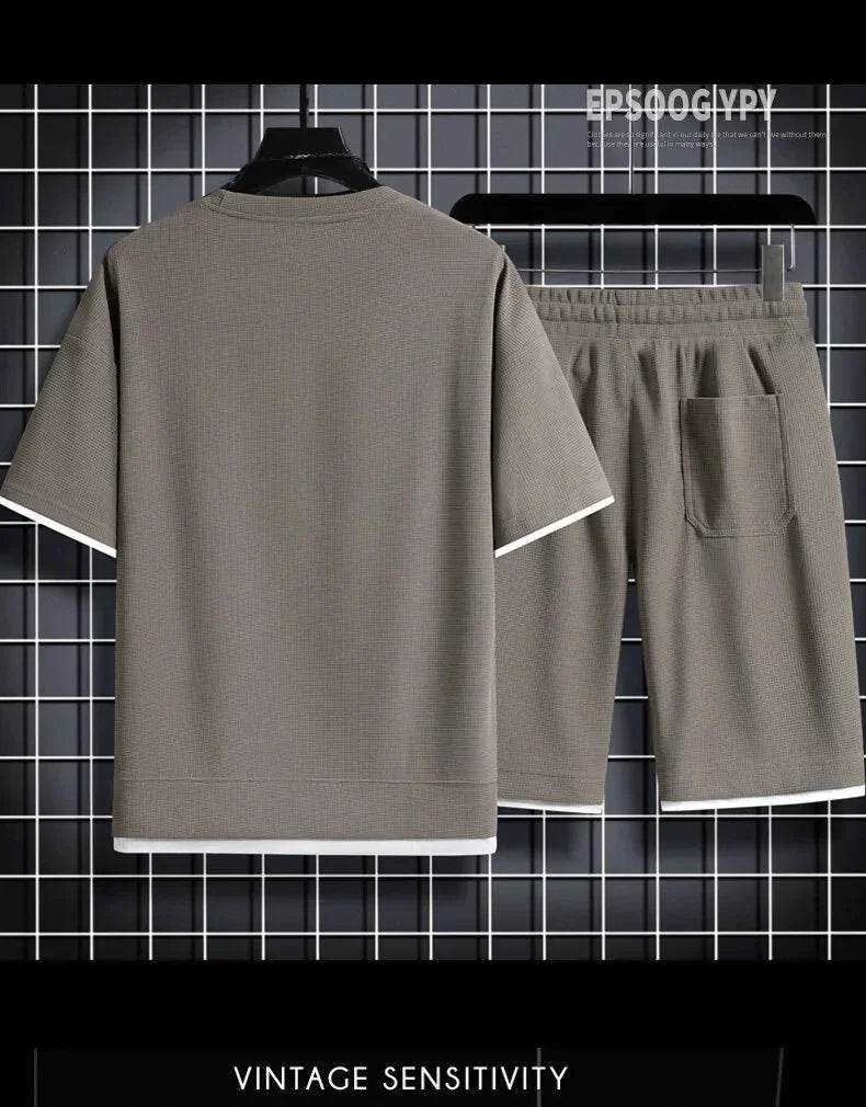 Men's Casual Sports Suit - Short Sleeve Tracksuit Summer Set - Buy Center