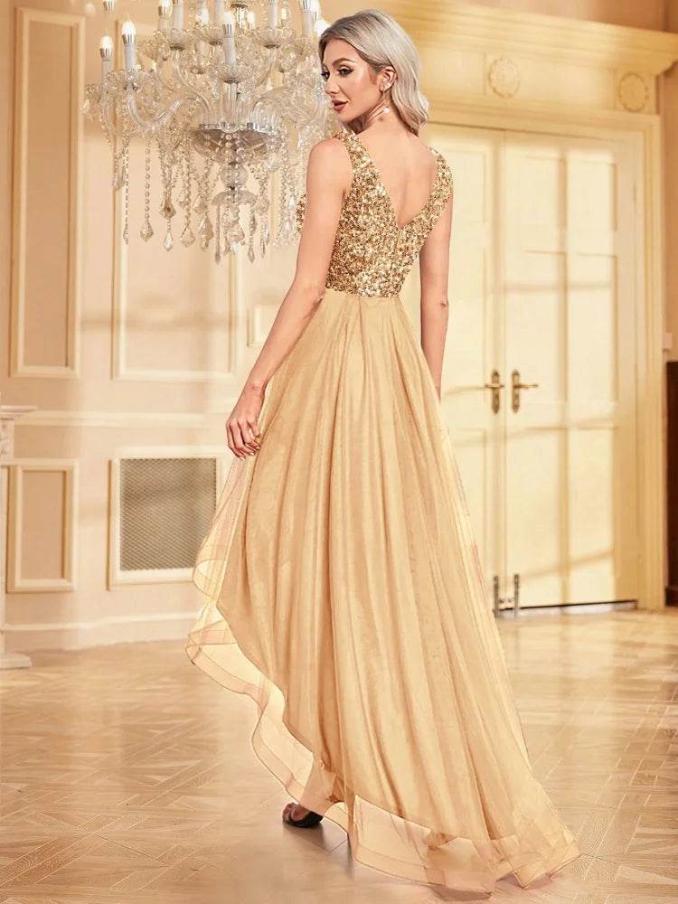 BluePlum Sleeveless Sequin Evening Dress - Formal Floor-Length Gown - Buy Center
