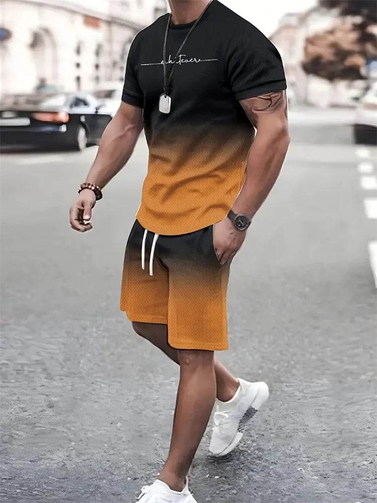 YEAE Men's Summer 2-Piece Suit - Casual 3D Print T-Shirt & Shorts - Buy Center