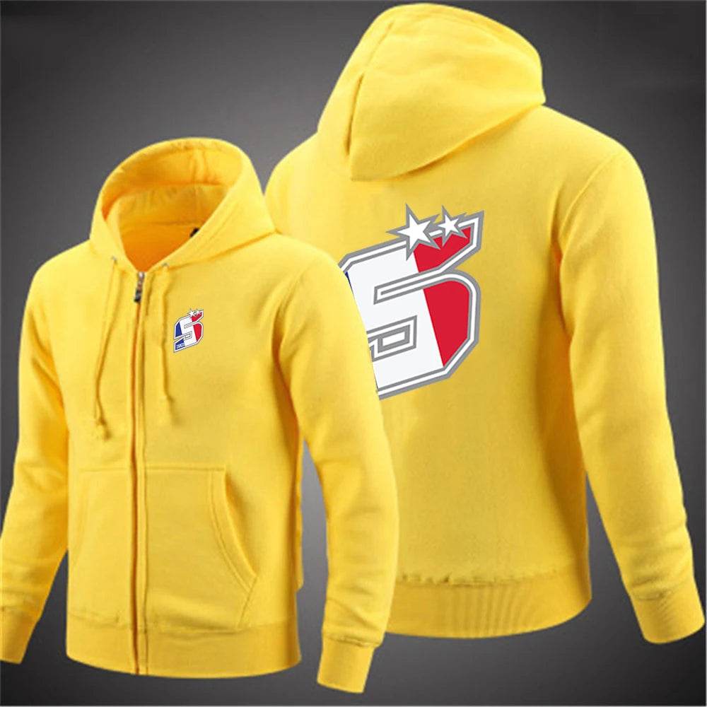 Johann Zarco No 5 Men's Hoodie - Classic Zipper Sweatshirt for Casual Wear - Buy Center