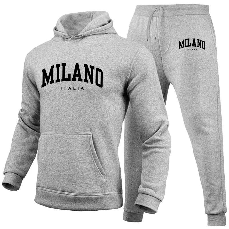 Milano Print Men's Luxury Hoodie Set - Casual Jogging Tracksuit - Buy Center