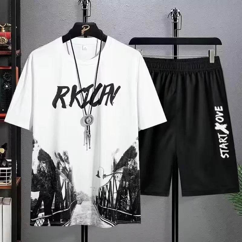 XMSFTD 2024 Summer Quick-Drying Men's Tracksuit - T-Shirt & Shorts Set - Buy Center