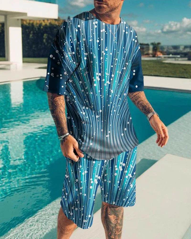 Men's Summer 3D Printed Tracksuit Set - Casual Eagle Design - Buy Center