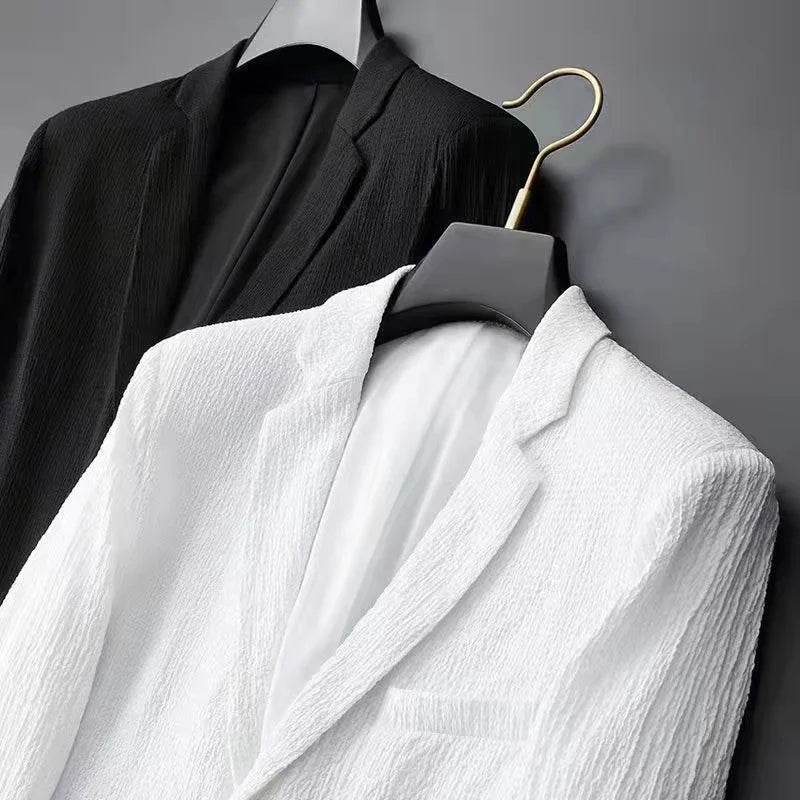 2024 Men's Casual Suit Set - High-End Fashion, Long Sleeves, Korean Style - Buy Center