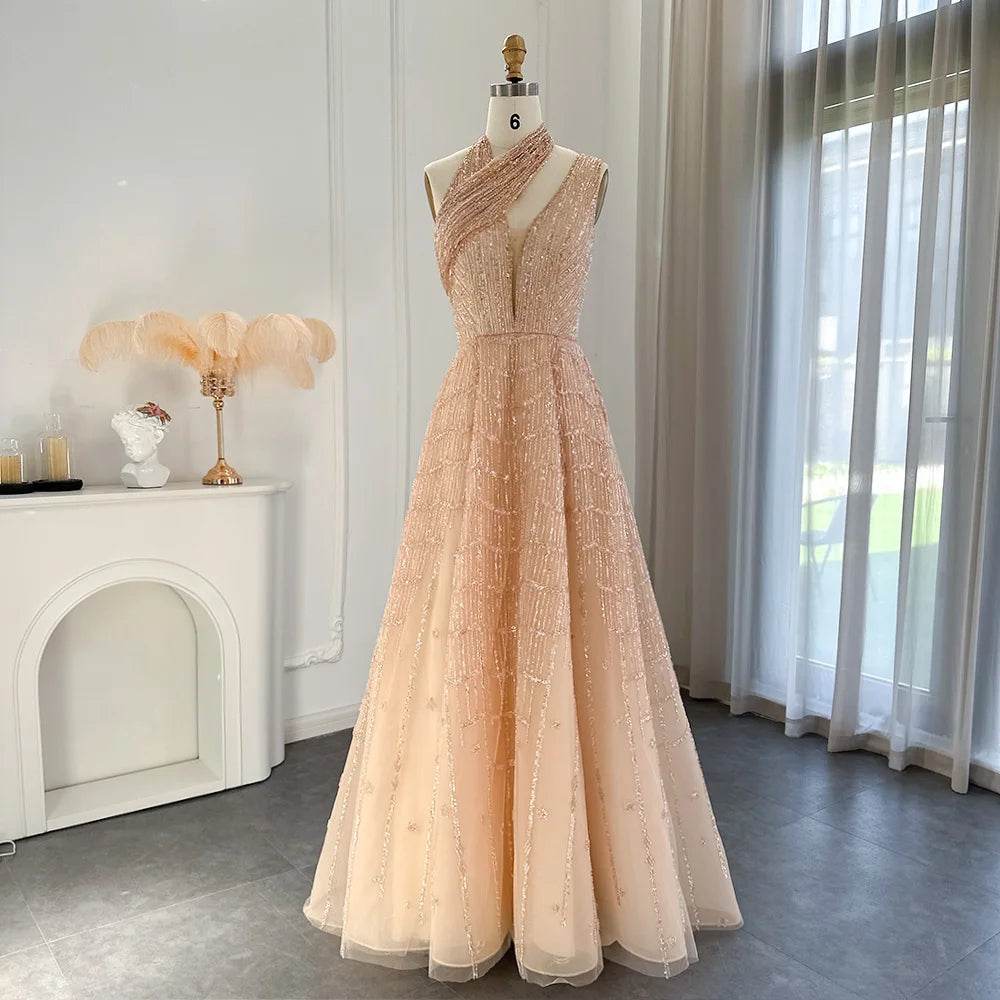 Sharon Said Luxury Lilac Beaded Evening Dress - Formal Prom Gown - Buy Center