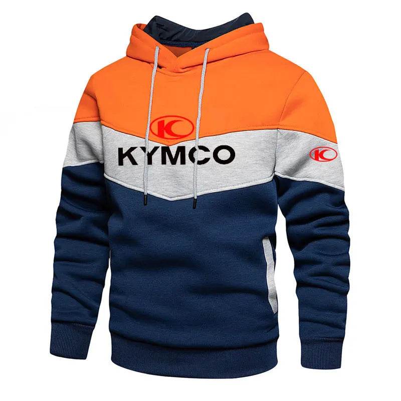 KYMCO Men's Hoodie - Fashionable Patchwork Pullover for Fall 2025 - Buy Center