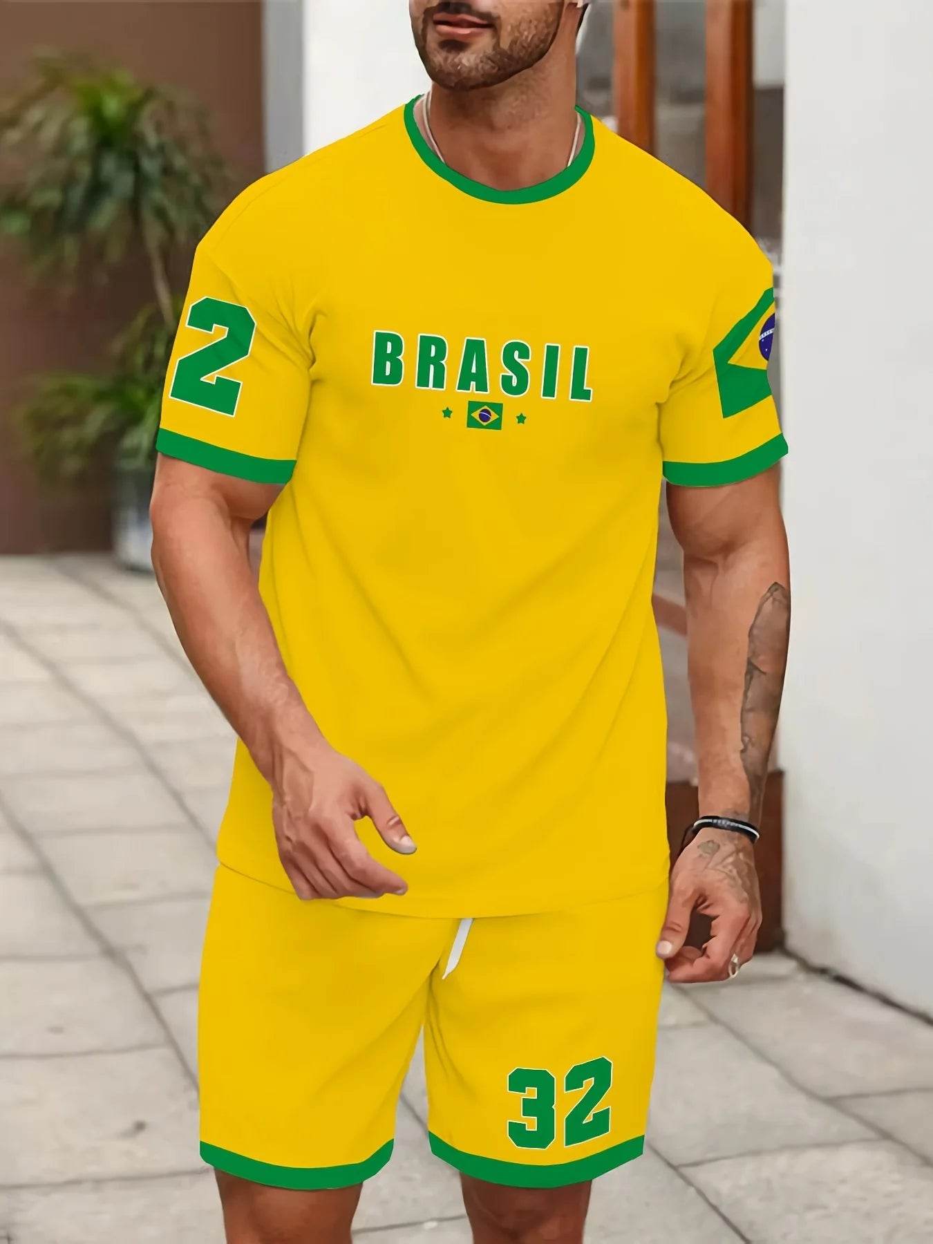 Men's Summer T-Shirt and Shorts Suit - Quick Dry Outdoor Wear - Buy Center