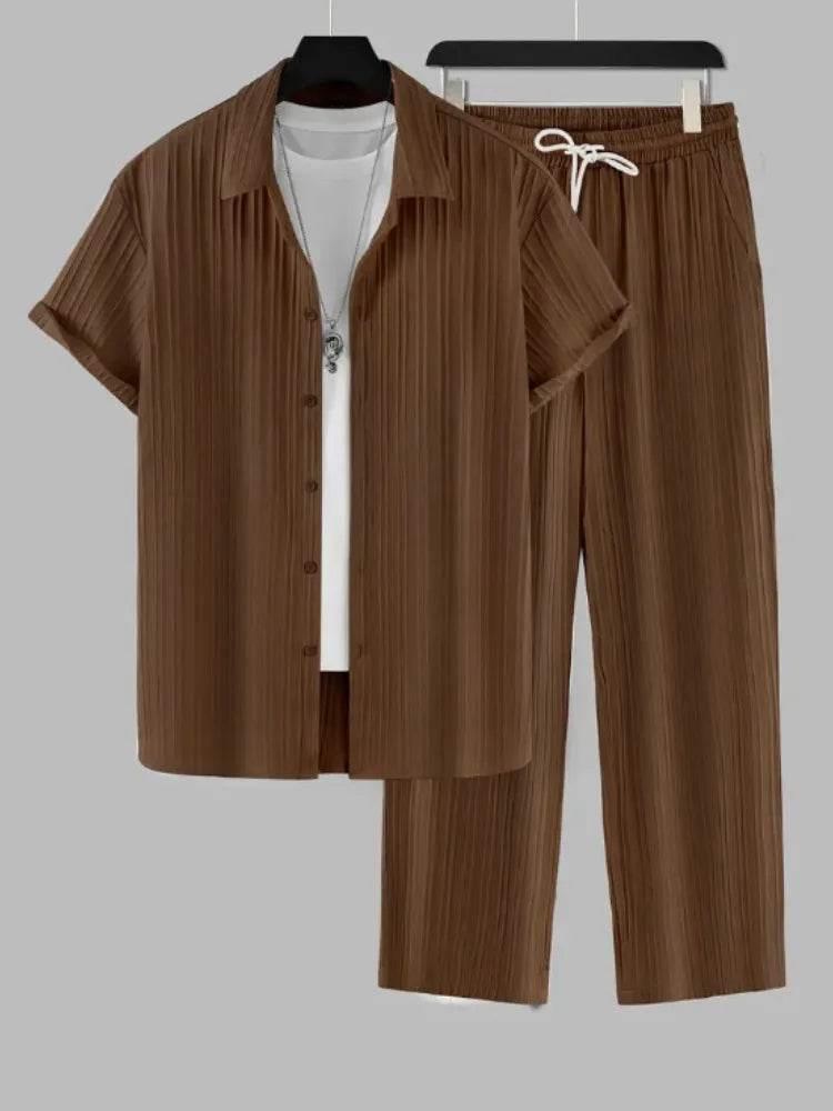 Ayrbao Men's Summer Suit - Casual Thin Knit Sweatsuit Set - Buy Center