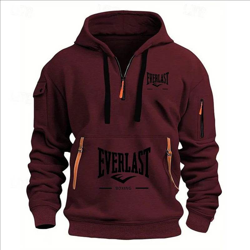 Stylish Men's Printed Hoodie - Multi-Zipper Design for Casual Comfort - Buy Center