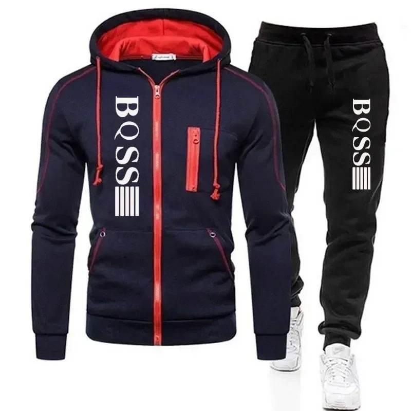 Men's Casual Hooded Coat & Pants - Spring Autumn Sports Suit - Buy Center