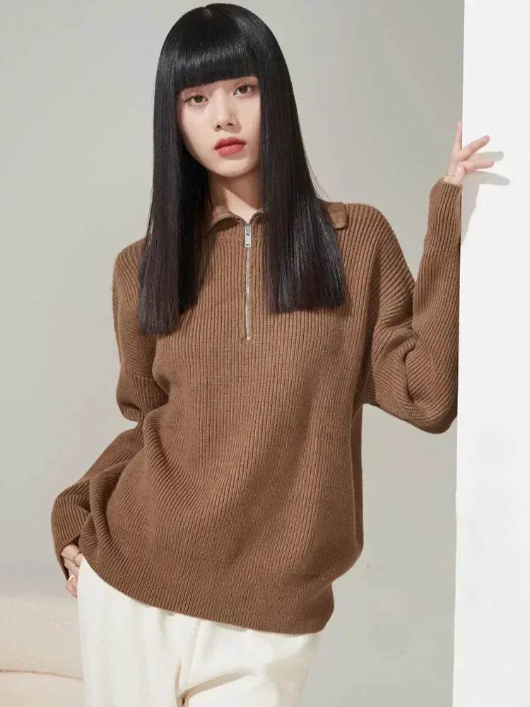 Solid Grey Women’s Turtleneck Sweater - Casual Thick Pullover - Buy Center