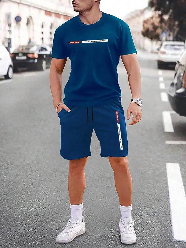 Men's Casual Crew Neck Short Sleeve Suit - Comfortable Outdoor Style - Buy Center
