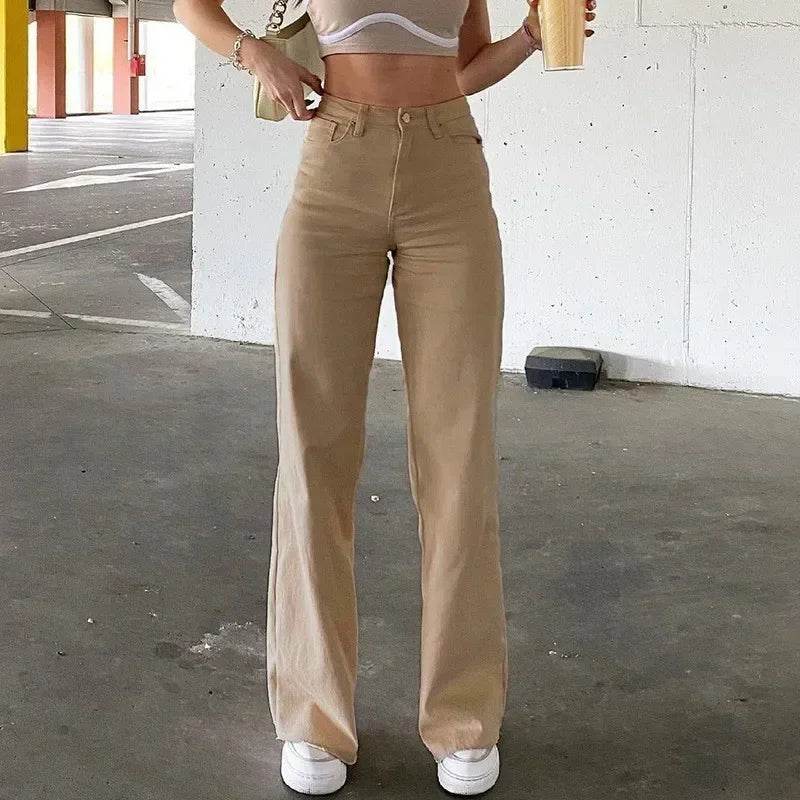 Bree ZEB High Waist Denim Jeans for Women - Casual Loose Fit Trousers - Buy Center