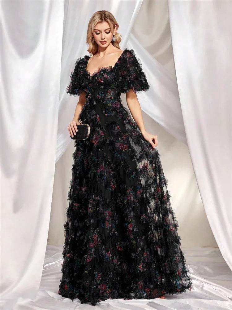 XUIBOL Luxury Floral Evening Dress - Mermaid Cocktail A-Line Style - Buy Center
