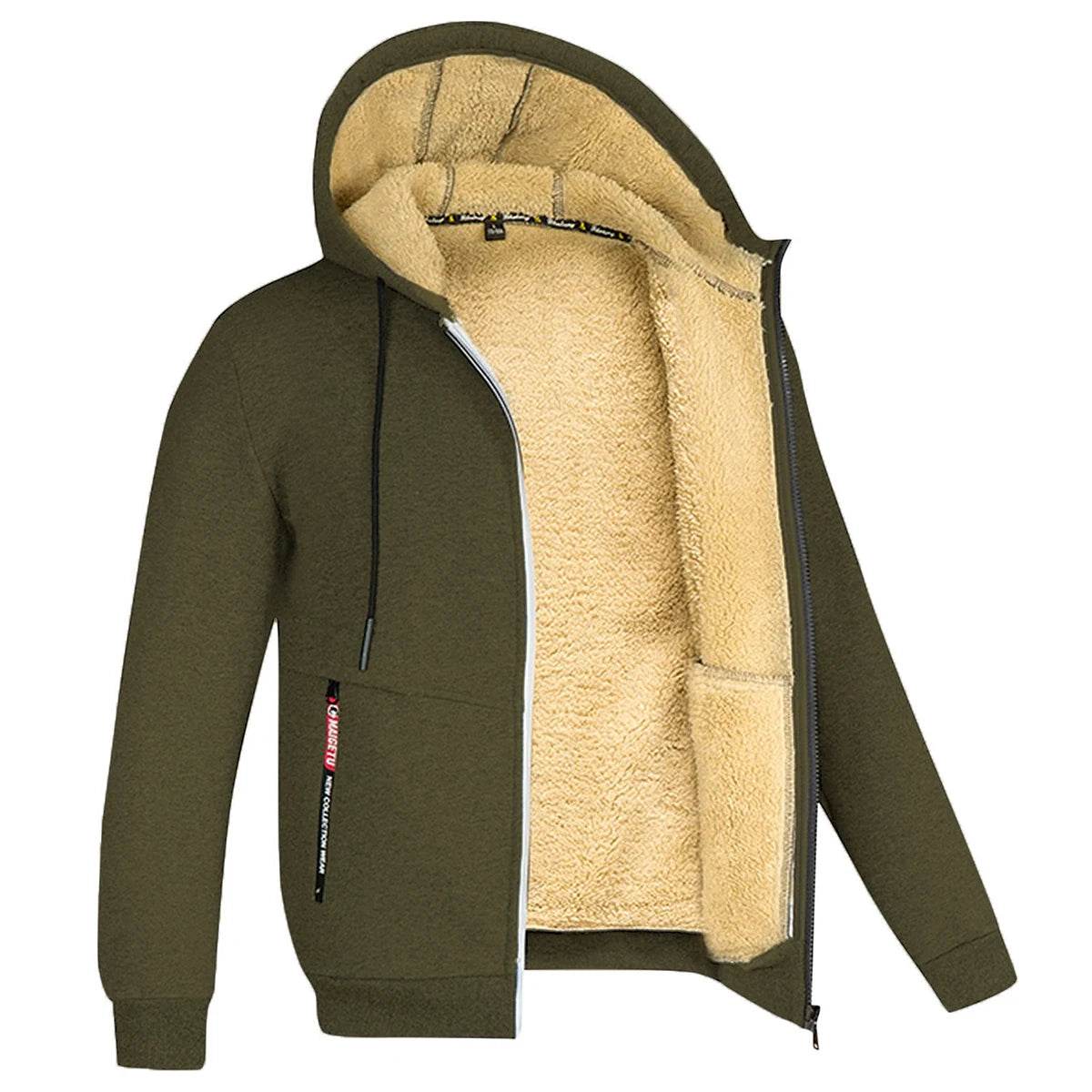 LETSNAGOU Men's Full Zip Hoodie - Casual Thick Fleece Jacket for Winter - Buy Center