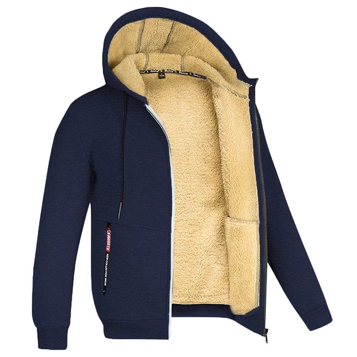 LETSNAGOU Men's Full Zip Hoodie - Casual Thick Fleece Jacket for Winter - Buy Center