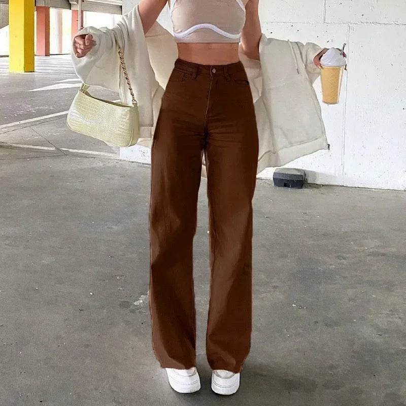 Bree ZEB High Waist Denim Jeans for Women - Casual Loose Fit Trousers - Buy Center