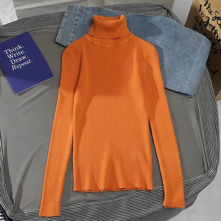 Women's Fall Turtleneck Sweater - Soft Cashmere Knit Pullover - Buy Center
