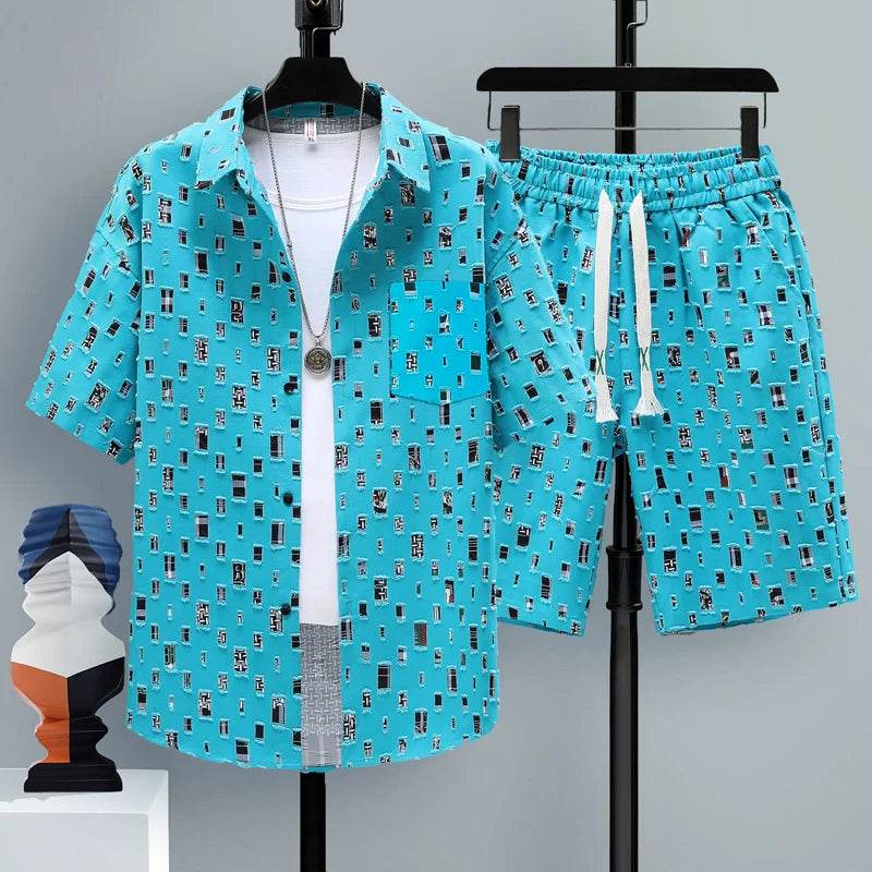 Men's Summer 2-Piece Tracksuit Set - Casual Oversized Streetwear - Buy Center