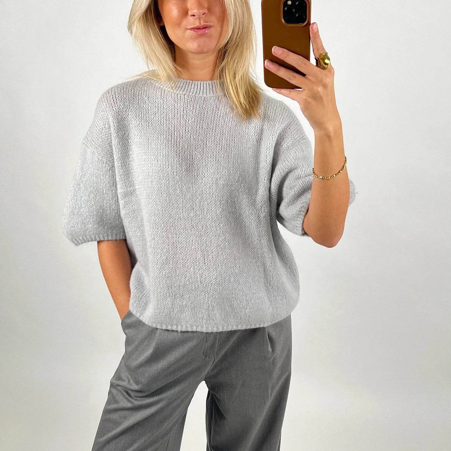 Imcute Women's Casual Knit Crop Top - Short Sleeve O-Neck Style - Buy Center