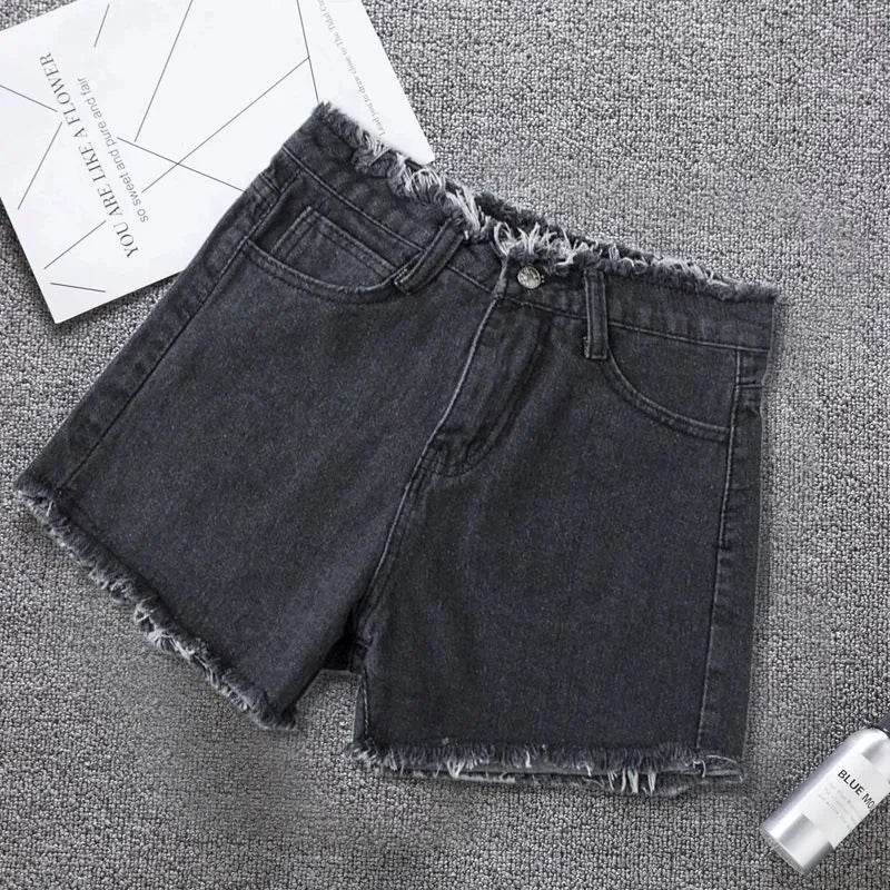 OKXGNZ Women's High Waist Denim Shorts - Casual Distressed Style - Buy Center