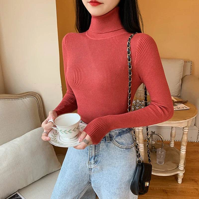 Women's Knitted Turtleneck Pullover - Autumn Winter Sweater - Buy Center