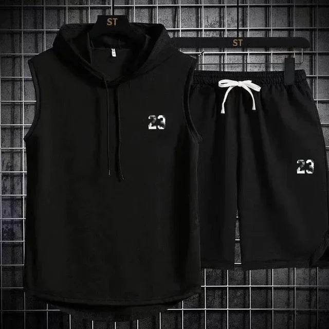 Men's Summer Casual Two Piece Set - T-Shirt & Shorts Twin Suit - Buy Center