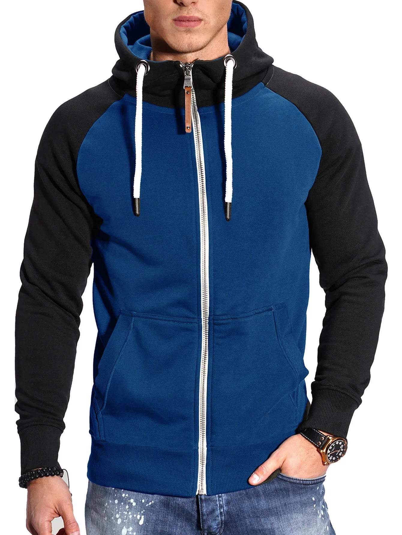 2024 Men's Hooded Cardigan - Zippered Casual Hoodie with Raglan Sleeves - Buy Center