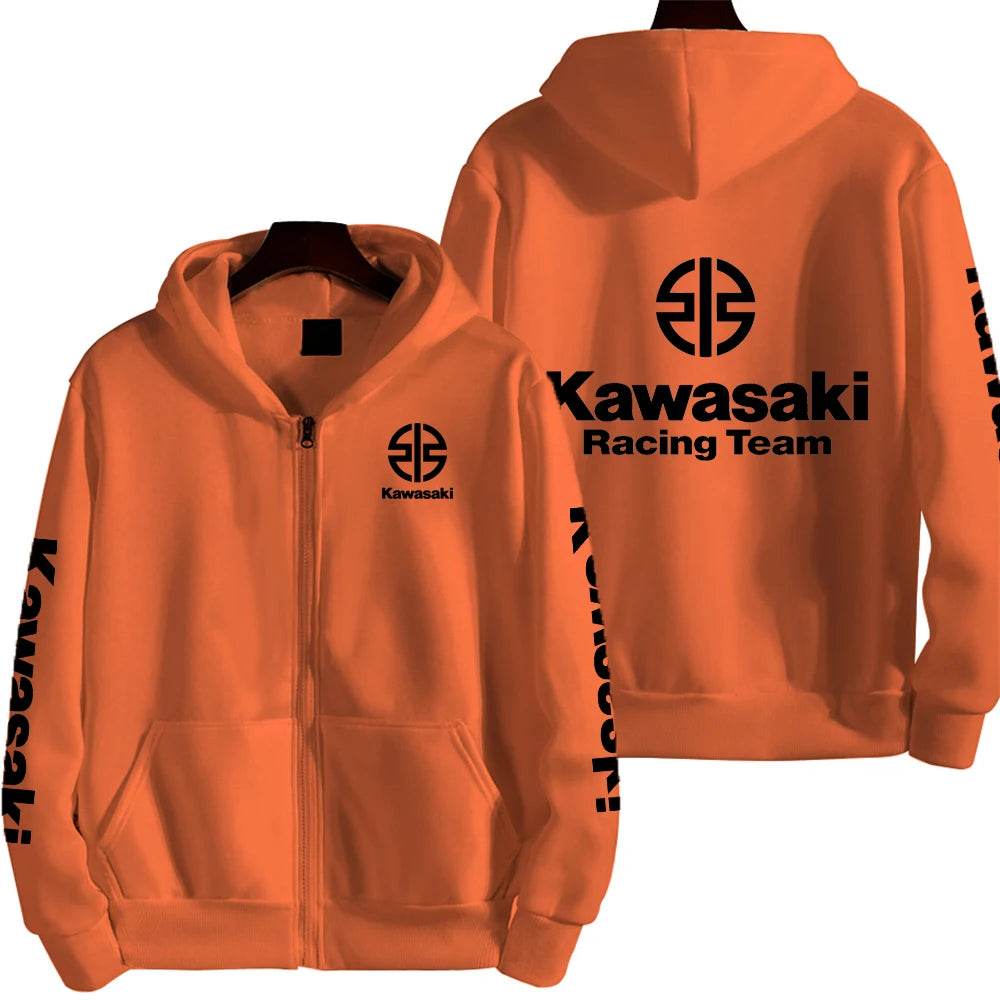 Kawasaki Racing Zip Up Hoodie for Men - Casual Spring Autumn Fashion - Buy Center