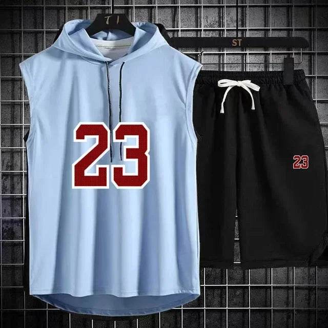 Men's Summer Casual Two Piece Set - T-Shirt & Shorts Twin Suit - Buy Center