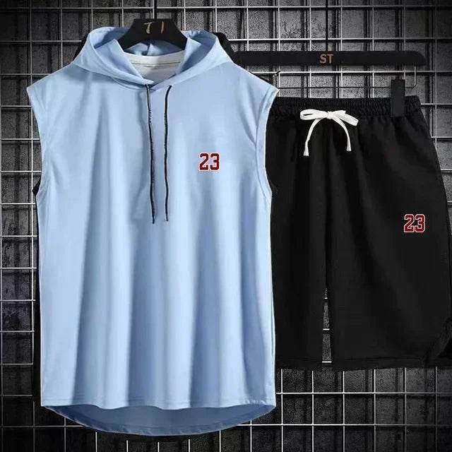 Men's Summer Casual Two Piece Set - T-Shirt & Shorts Twin Suit - Buy Center