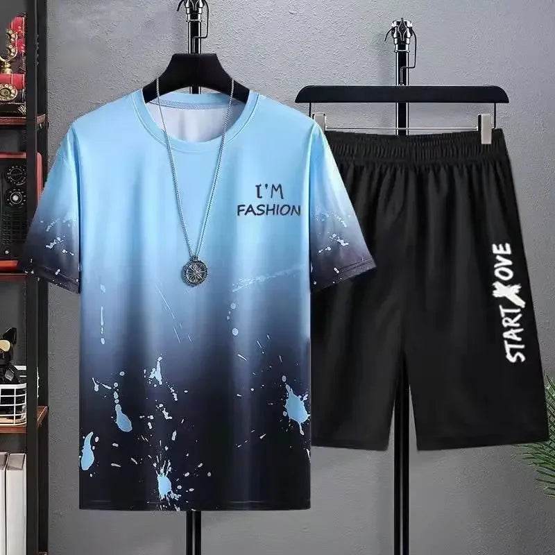 Men's Casual Graffiti T-Shirt Set - Comfort and Style for Summer - Buy Center
