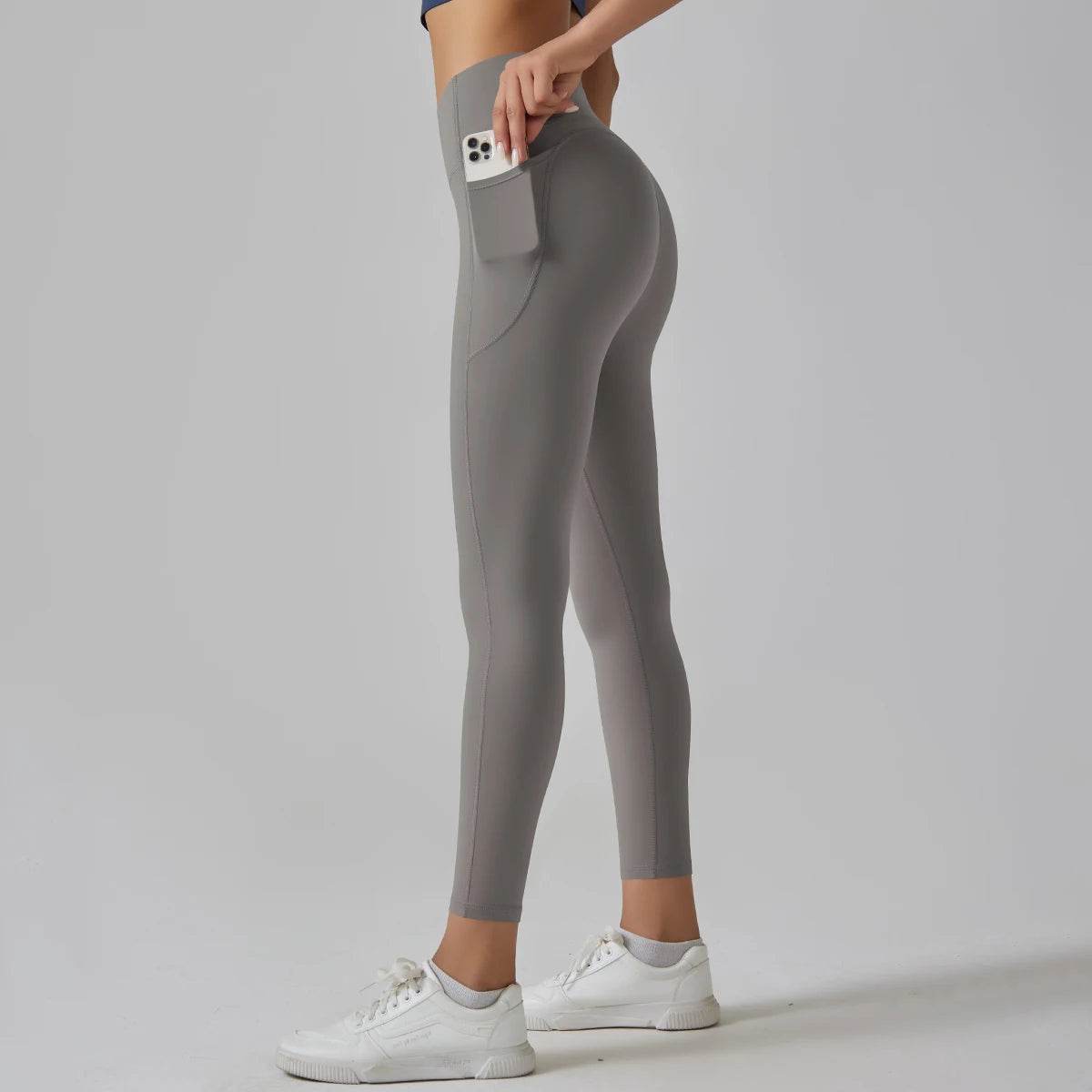 Hamidou Women's High Waist Leggings with Pockets - Yoga & Gym - Buy Center