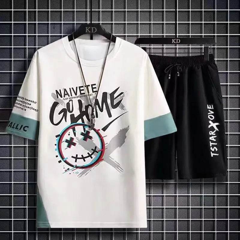 XMSFTD Men's Summer Fashion Tracksuit - Casual Short Sleeve Set - Buy Center
