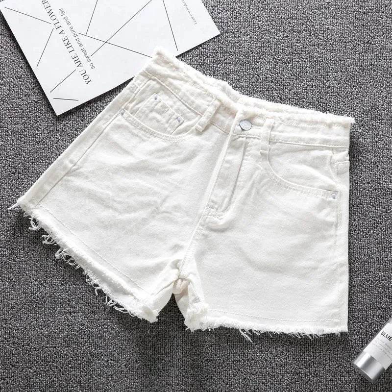 OKXGNZ Women's High Waist Denim Shorts - Casual Distressed Style - Buy Center