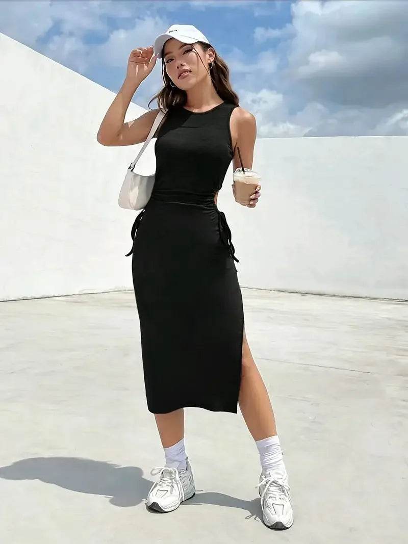 Design Sense Women's Slim Lace Dress - Side Slit, Summer Style - Buy Center