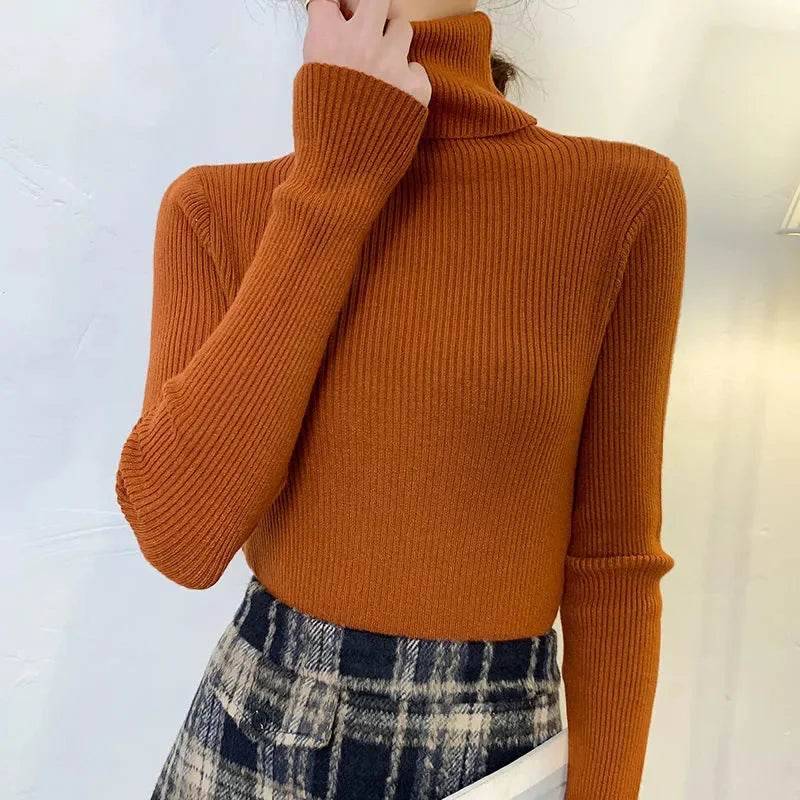 Women's Fall Turtleneck Sweater - Soft Cashmere Knit Pullover - Buy Center