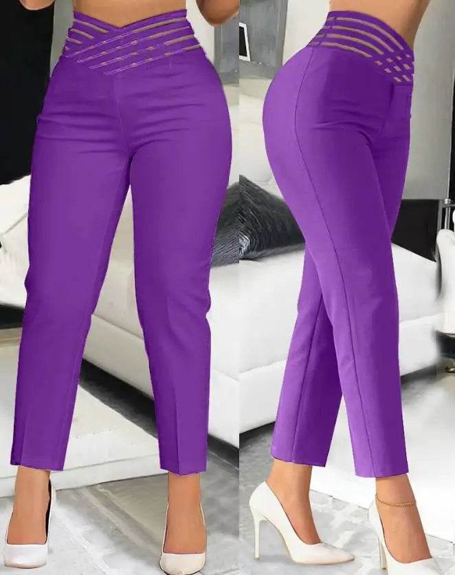 FANANC Women's Summer Capris - Hollow Out Design & Elastic Waist - Buy Center
