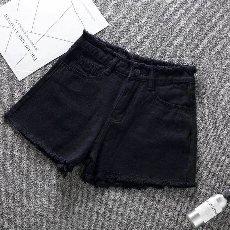 OKXGNZ Women's High Waist Denim Shorts - Casual Distressed Style - Buy Center